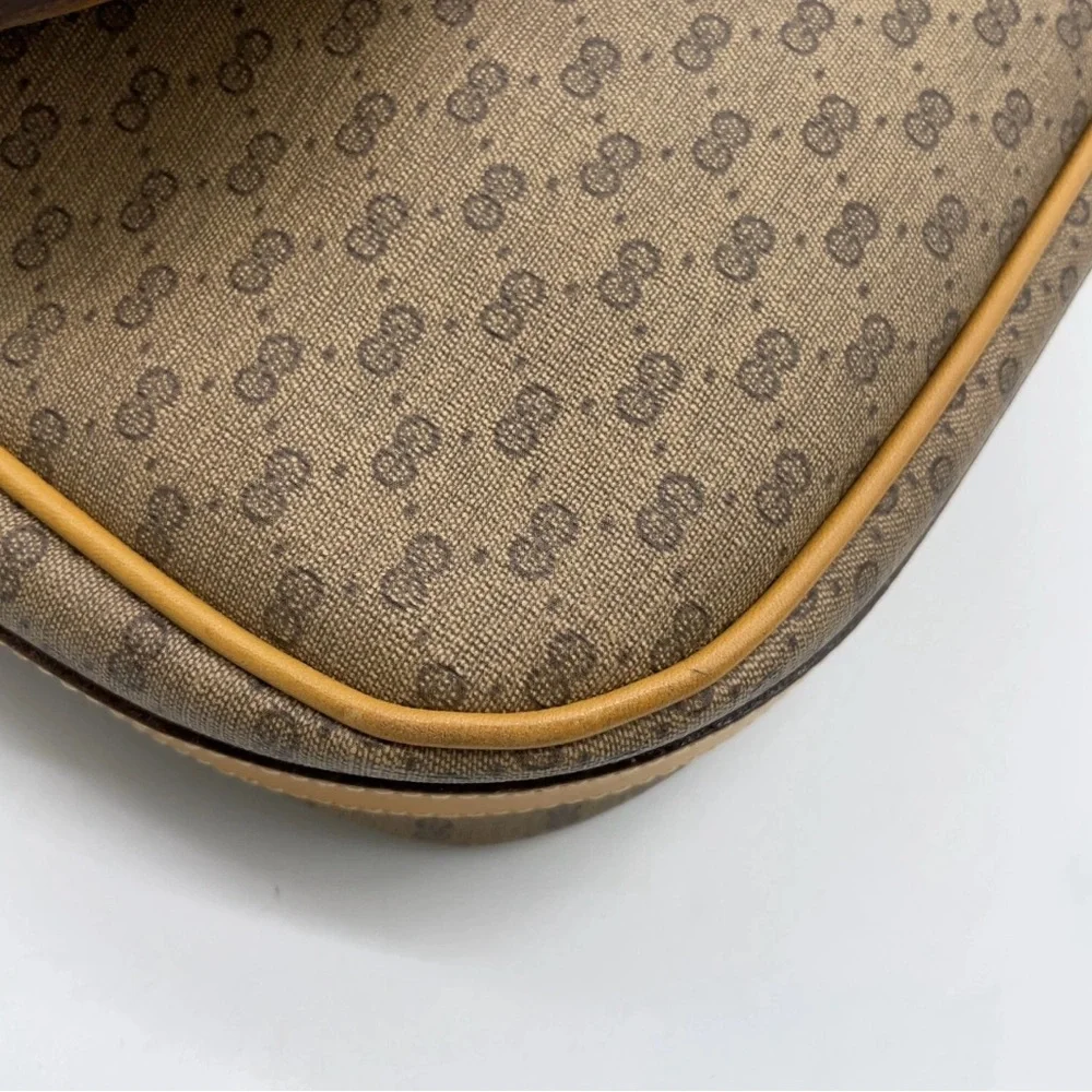 Auth Gucci Micro GG PVC Leather Beige / Brown Shoulder Bag - Picture 10 of 16